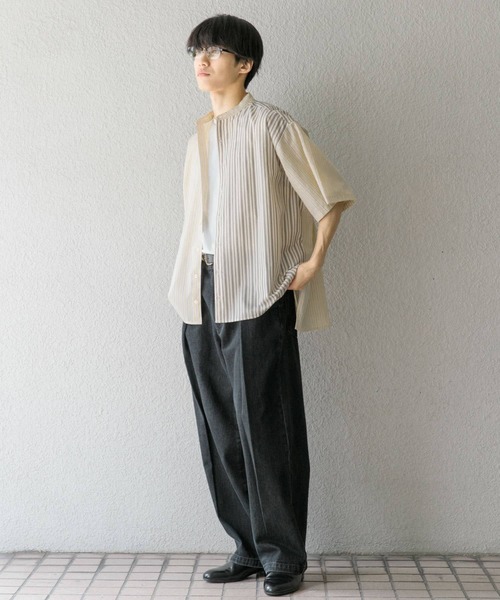 SENSE OF PLACE by URBAN RESEARCH（センスオブプレイスバイアーバンリサーチ）の「『ユニセックス』ストライプブロックドルーズシャツ（シャツ/ブラウス・メンズ・その他1/その他2/その他3・MEDIUM/LARGE）」の11枚目の写真