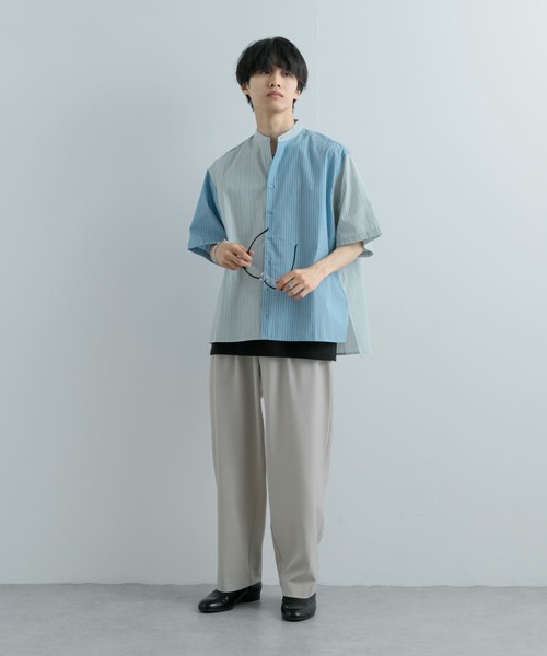 SENSE OF PLACE by URBAN RESEARCH（センスオブプレイスバイアーバンリサーチ）の「『ユニセックス』ストライプブロックドルーズシャツ（シャツ/ブラウス・メンズ・その他1/その他2/その他3・MEDIUM/LARGE）」の17枚目の写真