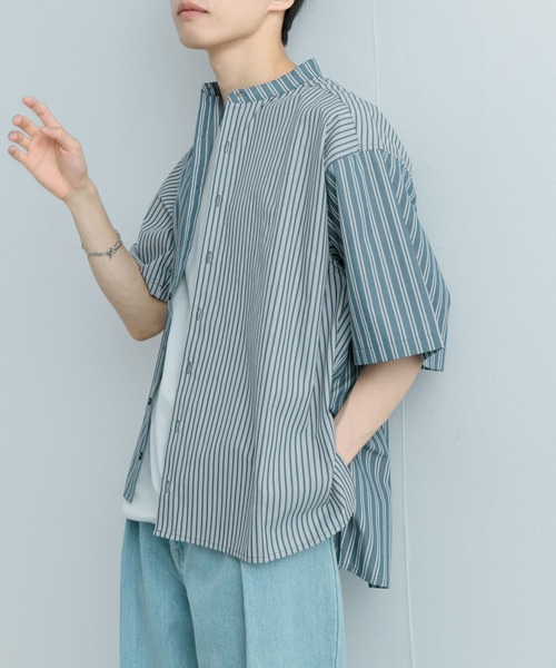 SENSE OF PLACE by URBAN RESEARCH（センスオブプレイスバイアーバンリサーチ）の「『ユニセックス』ストライプブロックドルーズシャツ（シャツ/ブラウス・メンズ・その他1/その他2/その他3・MEDIUM/LARGE）」の19枚目の写真