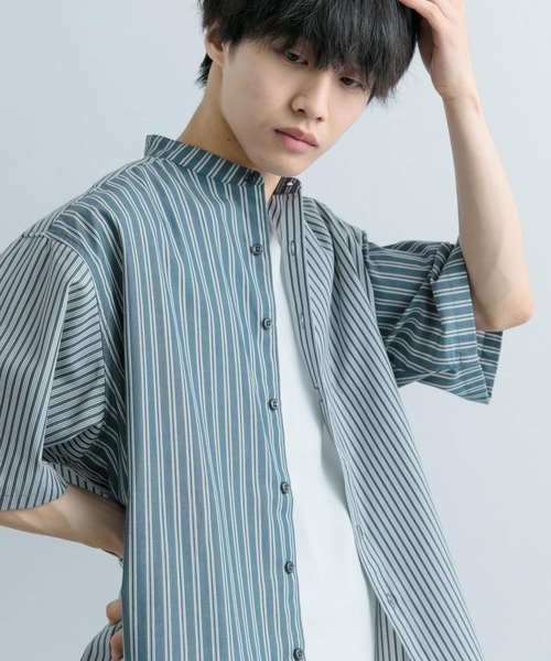 SENSE OF PLACE by URBAN RESEARCH（センスオブプレイスバイアーバンリサーチ）の「『ユニセックス』ストライプブロックドルーズシャツ（シャツ/ブラウス・メンズ・その他1/その他2/その他3・MEDIUM/LARGE）」の20枚目の写真