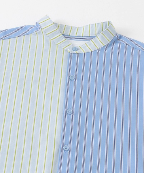 SENSE OF PLACE by URBAN RESEARCH（センスオブプレイスバイアーバンリサーチ）の「『ユニセックス』ストライプブロックドルーズシャツ（シャツ/ブラウス・メンズ・その他1/その他2/その他3・MEDIUM/LARGE）」の6枚目の写真