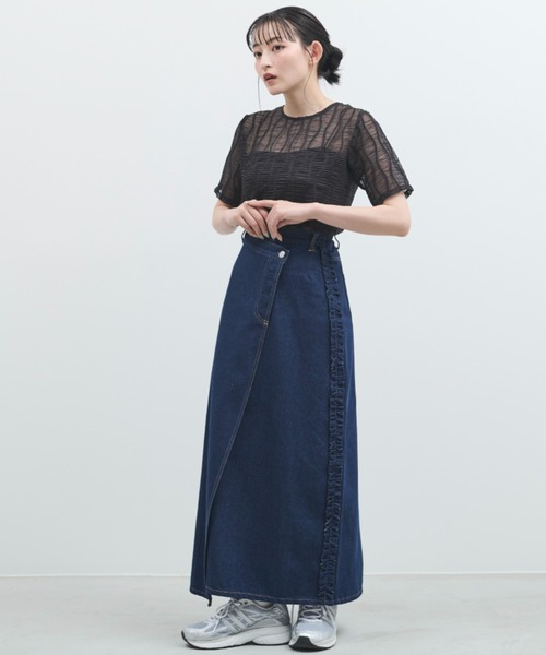 paravion（パラビオン）の「サイドフリルデニムスカート（デニムスカート・レディース・ホワイト/ネイビー・FREE）」の17枚目の写真