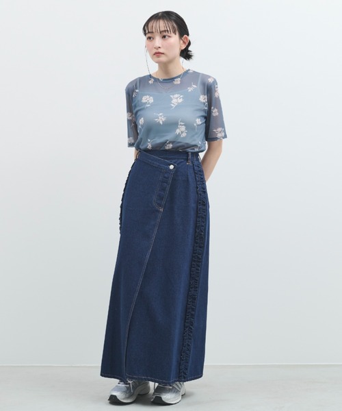 paravion（パラビオン）の「サイドフリルデニムスカート（デニムスカート・レディース・ホワイト/ネイビー・FREE）」の19枚目の写真