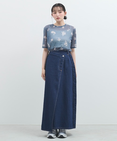 paravion（パラビオン）の「サイドフリルデニムスカート（デニムスカート・レディース・ホワイト/ネイビー・FREE）」の21枚目の写真