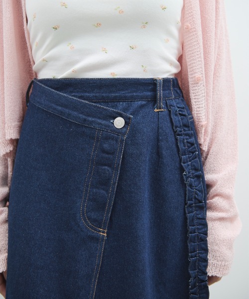 paravion（パラビオン）の「サイドフリルデニムスカート（デニムスカート・レディース・ホワイト/ネイビー・FREE）」の16枚目の写真