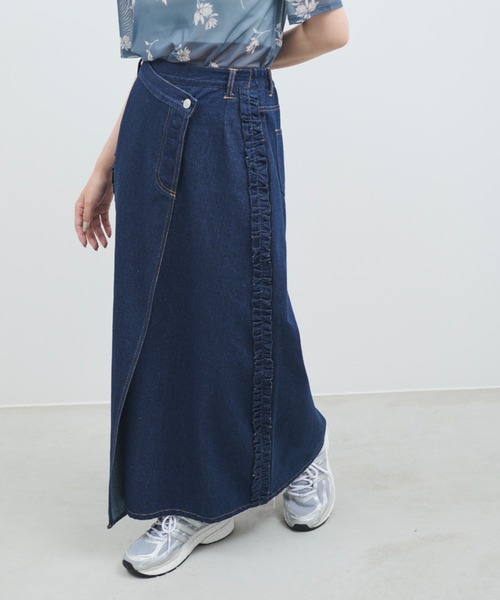 paravion（パラビオン）の「サイドフリルデニムスカート（デニムスカート・レディース・ホワイト/ネイビー・FREE）」の20枚目の写真