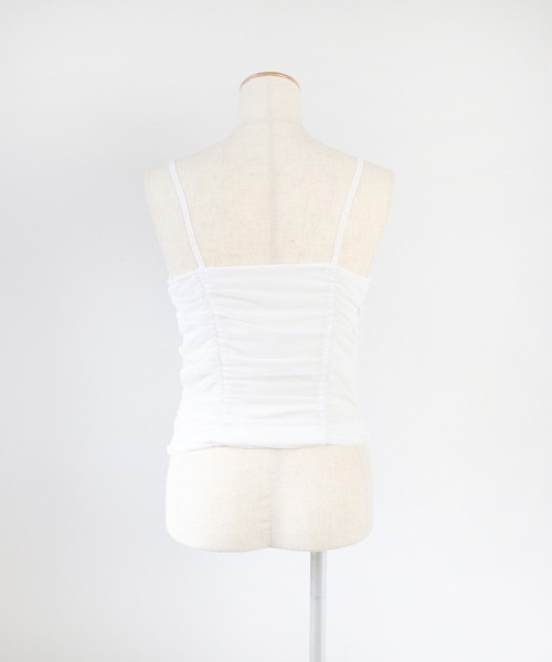 led.tokyo（レッドトウキョウ）の「【led.tokyo】リボンギャザーキャミトップス（Tシャツ/カットソー・レディース・ブラック/ホワイト/ブラウン/パープル・FREE）」の22枚目の写真