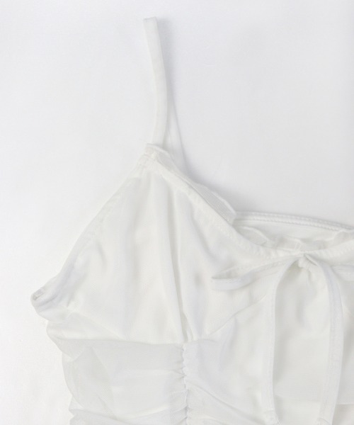 led.tokyo（レッドトウキョウ）の「【led.tokyo】リボンギャザーキャミトップス（Tシャツ/カットソー・レディース・ブラック/ホワイト/ブラウン/パープル・FREE）」の21枚目の写真