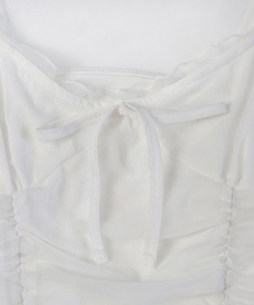 led.tokyo（レッドトウキョウ）の「【led.tokyo】リボンギャザーキャミトップス（Tシャツ/カットソー・レディース・ブラック/ホワイト/ブラウン/パープル・FREE）」の20枚目の写真