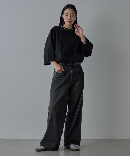 COLONY 2139（コロニートゥーワンスリーナイン）の「接触冷感スーパービッグTシャツ（Tシャツ/カットソー・メンズ・ブラック/ホワイト・MEDIUM/LARGE）」の11枚目の写真