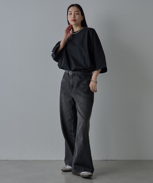 COLONY 2139（コロニートゥーワンスリーナイン）の「接触冷感スーパービッグTシャツ（Tシャツ/カットソー・メンズ・ブラック/ホワイト・MEDIUM/LARGE）」の14枚目の写真