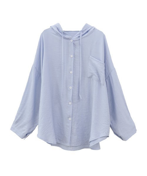 新品タグ付き　JUSGLITTY　シアーシャツ　ライトブルー　Sサイズ カラーシアーシャツ | シャツ・ブラウス | JUSGLITTY（ジャス