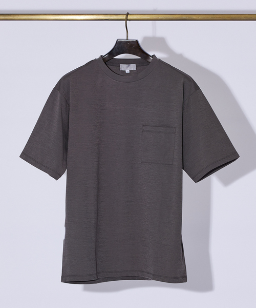 ABAHOUSE GRAY(アバハウスグレイ)の「エアファンクション ポケットTシャツ(Tシャツ/カットソー・メンズ・チャコールグレー/ブルー/ホワイト/ブラック/グレイッシュベージュ・48/46/50)」の1枚目の写真