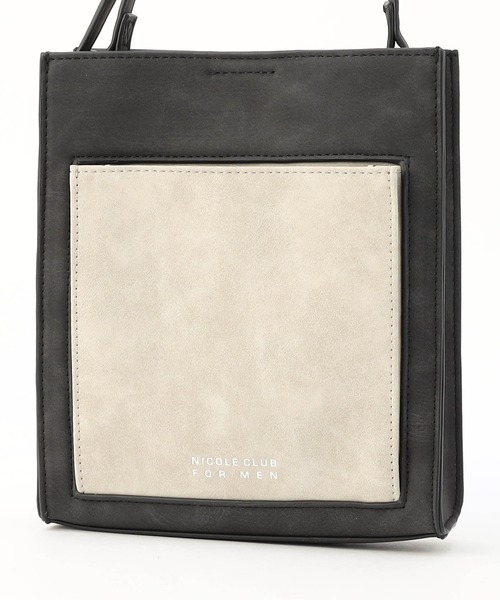 NICOLE CLUB FOR MEN（ニコルクラブフォーメン）の「スクエアミニショルダーバッグ（ショルダーバッグ・メンズ・グレー系/ブラック/ブラック×グレー・FREE）」の3枚目の写真