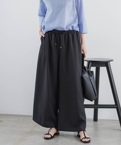 la.f…(ラエフ)の「【WEB別注】リネンライクワイドストレッチパンツ≪セットアップ対応/洗濯機で洗える≫(その他パンツ・レディース・ブラック・11号/9号)」の16枚目の写真