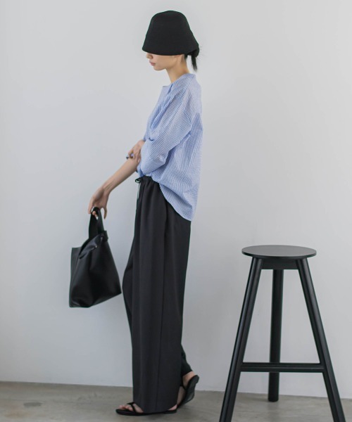 la.f…(ラエフ)の「【WEB別注】リネンライクワイドストレッチパンツ≪セットアップ対応/洗濯機で洗える≫(その他パンツ・レディース・ブラック・11号/9号)」の20枚目の写真