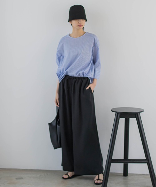 la.f…(ラエフ)の「【WEB別注】リネンライクワイドストレッチパンツ≪セットアップ対応/洗濯機で洗える≫(その他パンツ・レディース・ブラック・11号/9号)」の22枚目の写真