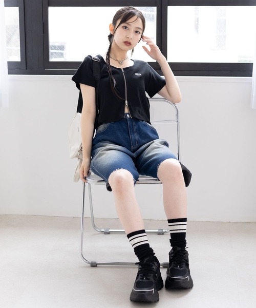 repipi armario（レピピ アルマリオ）の「デニムハーフパンツ（デニムパンツ・キッズ・ライトブルー/ブルー系その他/ブラック・LARGE/MEDIUM/SMALL）」の14枚目の写真
