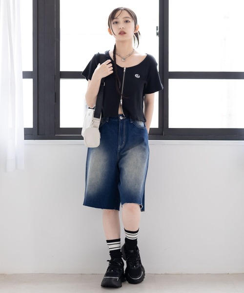 repipi armario（レピピ アルマリオ）の「デニムハーフパンツ（デニムパンツ・キッズ・ライトブルー/ブルー系その他/ブラック・LARGE/MEDIUM/SMALL）」の17枚目の写真