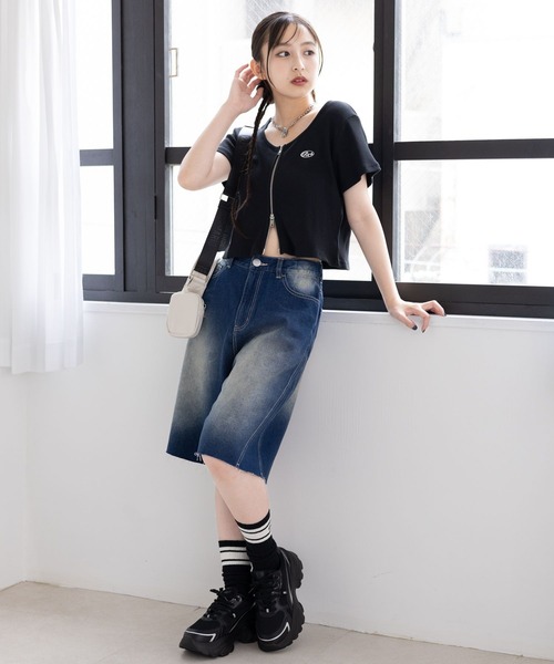 repipi armario（レピピ アルマリオ）の「デニムハーフパンツ（デニムパンツ・キッズ・ライトブルー/ブルー系その他/ブラック・LARGE/MEDIUM/SMALL）」の18枚目の写真