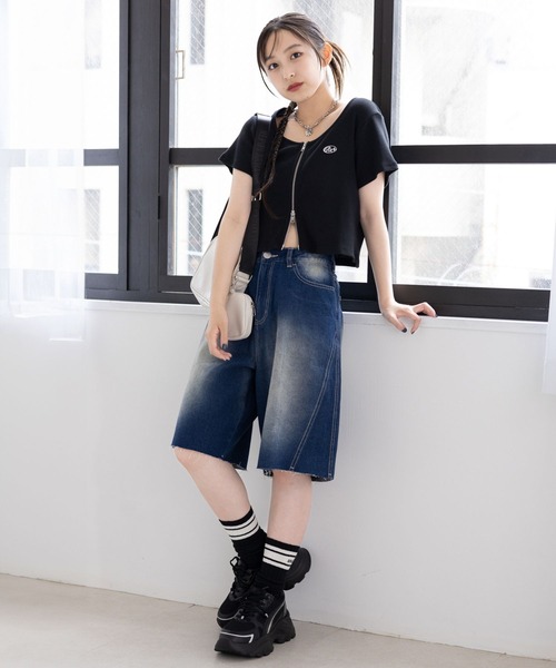 repipi armario（レピピ アルマリオ）の「デニムハーフパンツ（デニムパンツ・キッズ・ライトブルー/ブルー系その他/ブラック・LARGE/MEDIUM/SMALL）」の19枚目の写真