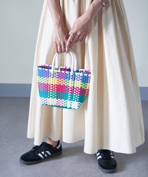 SETUP7（セットアップセブン）の「【SETUP7】メルカドスクエアかごバッグ SCCH595（かごバッグ・レディース・ブラック/その他2/ブルー/マルチ/ピンク・FREE）」の20枚目の写真