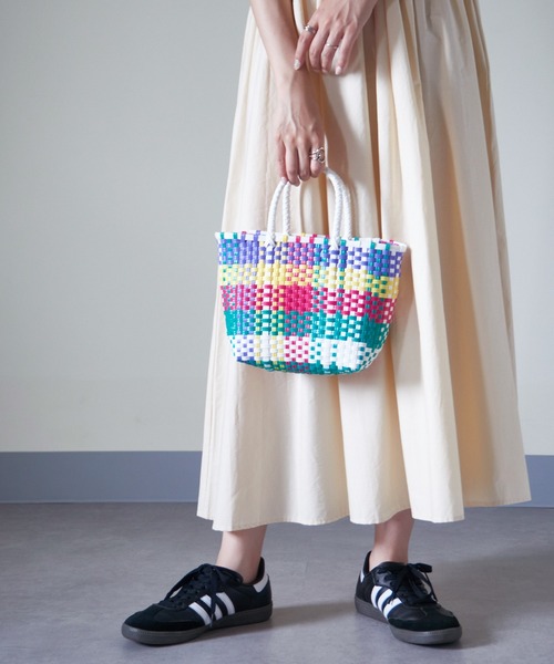 SETUP7（セットアップセブン）の「【SETUP7】メルカドスクエアかごバッグ SCCH595（かごバッグ・レディース・ブラック/その他2/ブルー/マルチ/ピンク・FREE）」の19枚目の写真
