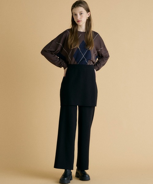 INED CLARO（イネドクラロ）の「クロップドクルーネックニット（ニット/セーター・レディース・エメラルドブルー/ブラウン/ネイビー/パープル・フリー）」の14枚目の写真