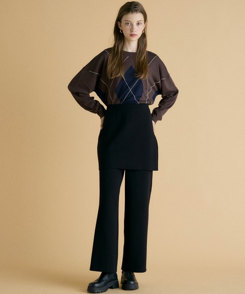 INED CLARO（イネドクラロ）の「クロップドクルーネックニット（ニット/セーター・レディース・エメラルドブルー/ブラウン/ネイビー/パープル・フリー）」の16枚目の写真