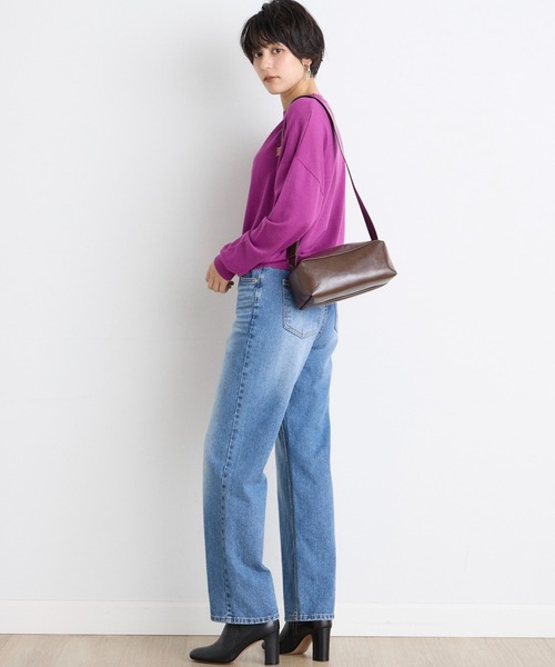 INED CLARO（イネドクラロ）の「クロップドクルーネックニット（ニット/セーター・レディース・エメラルドブルー/ブラウン/ネイビー/パープル・フリー）」の20枚目の写真