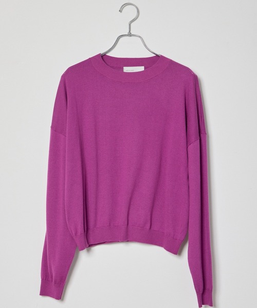 INED CLARO（イネドクラロ）の「クロップドクルーネックニット（ニット/セーター・レディース・エメラルドブルー/ブラウン/ネイビー/パープル・フリー）」の21枚目の写真