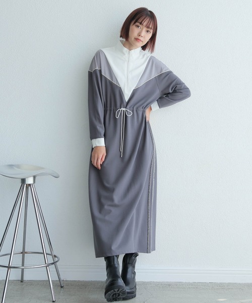 LADYMADE(レディメイド)の「バイカラートラックラインカットワンピース(ワンピース・レディース・ブラック/グレー・FREE)」の12枚目の写真