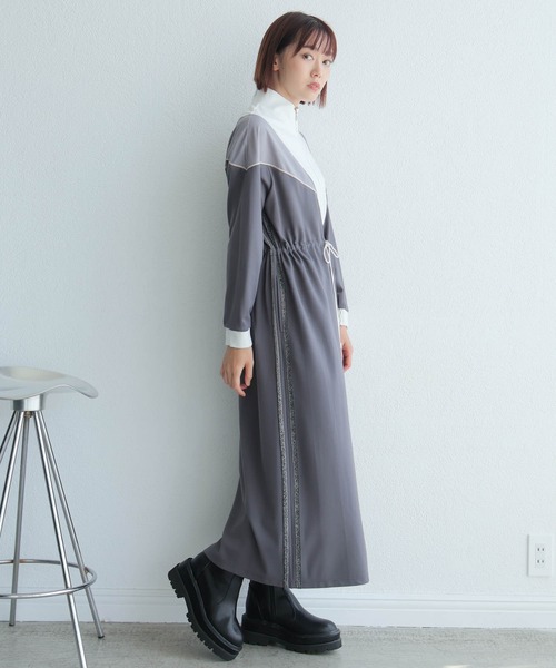 LADYMADE(レディメイド)の「バイカラートラックラインカットワンピース(ワンピース・レディース・ブラック/グレー・FREE)」の13枚目の写真