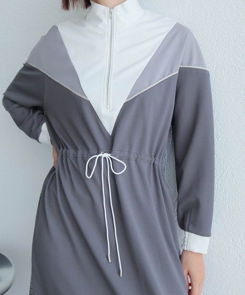 LADYMADE(レディメイド)の「バイカラートラックラインカットワンピース(ワンピース・レディース・ブラック/グレー・FREE)」の14枚目の写真