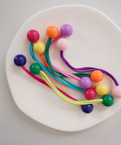 Bambin / ボンバン 】 カラフル バイカラー ヘアゴム 《 2個 セット