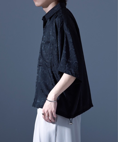 Ellno Loset（エルノロゼット）の「ローズサテンドロストシャツ（シャツ/ブラウス・メンズ・ブラック/ブルーグレー・SMALL/MEDIUM/LARGE）」の3枚目の写真