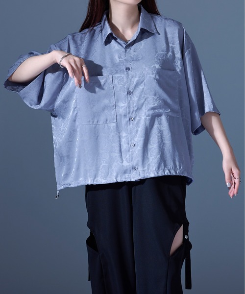 Ellno Loset（エルノロゼット）の「ローズサテンドロストシャツ（シャツ/ブラウス・メンズ・ブラック/ブルーグレー・SMALL/MEDIUM/LARGE）」の20枚目の写真