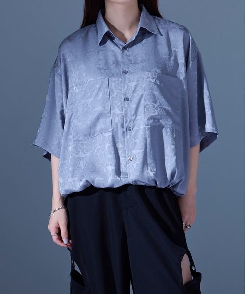 Ellno Loset（エルノロゼット）の「ローズサテンドロストシャツ（シャツ/ブラウス・メンズ・ブラック/ブルーグレー・SMALL/MEDIUM/LARGE）」の22枚目の写真