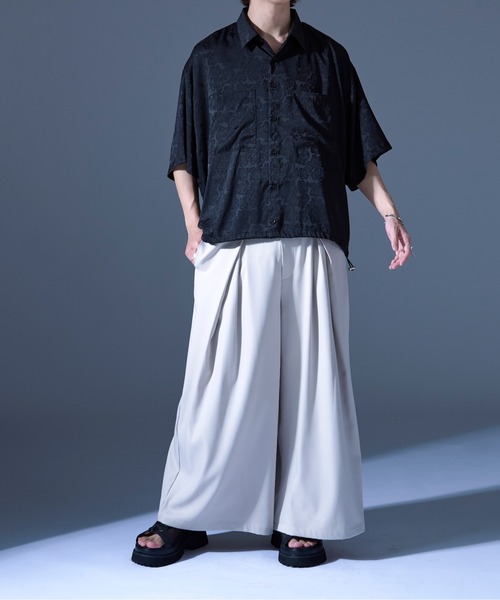 Ellno Loset（エルノロゼット）の「ローズサテンドロストシャツ（シャツ/ブラウス・メンズ・ブラック/ブルーグレー・SMALL/MEDIUM/LARGE）」の9枚目の写真