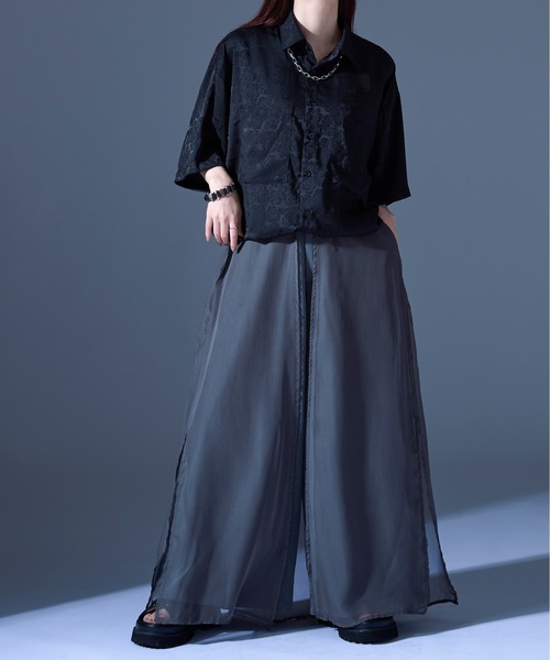 Ellno Loset（エルノロゼット）の「ローズサテンドロストシャツ（シャツ/ブラウス・メンズ・ブラック/ブルーグレー・SMALL/MEDIUM/LARGE）」の14枚目の写真