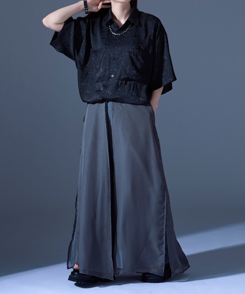 Ellno Loset（エルノロゼット）の「ローズサテンドロストシャツ（シャツ/ブラウス・メンズ・ブラック/ブルーグレー・SMALL/MEDIUM/LARGE）」の15枚目の写真