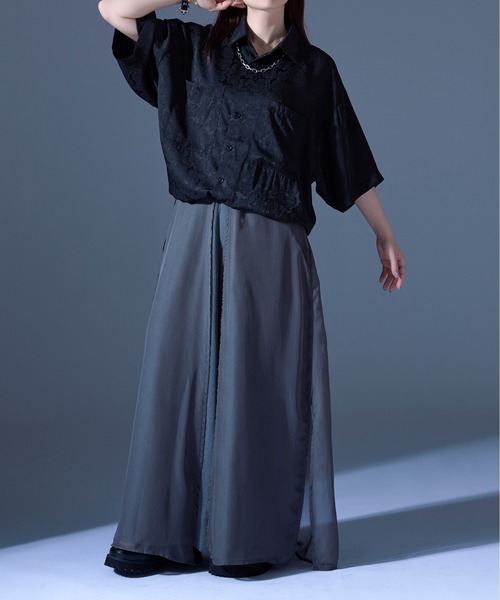 Ellno Loset（エルノロゼット）の「ローズサテンドロストシャツ（シャツ/ブラウス・メンズ・ブラック/ブルーグレー・SMALL/MEDIUM/LARGE）」の13枚目の写真