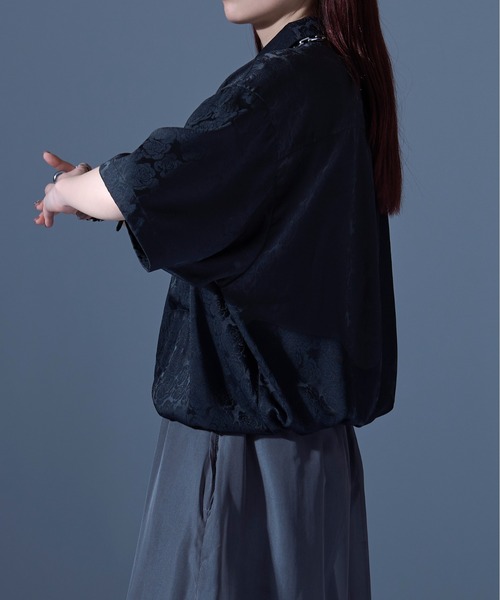 Ellno Loset（エルノロゼット）の「ローズサテンドロストシャツ（シャツ/ブラウス・メンズ・ブラック/ブルーグレー・SMALL/MEDIUM/LARGE）」の12枚目の写真