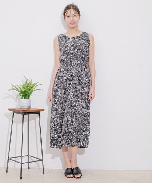 Jayro（ジャイロ）の「ノースリーブウエスト切替レオパードOP（ワンピース・レディース・オフホワイト/ダークブラウン/ブラック・M）」の3枚目の写真