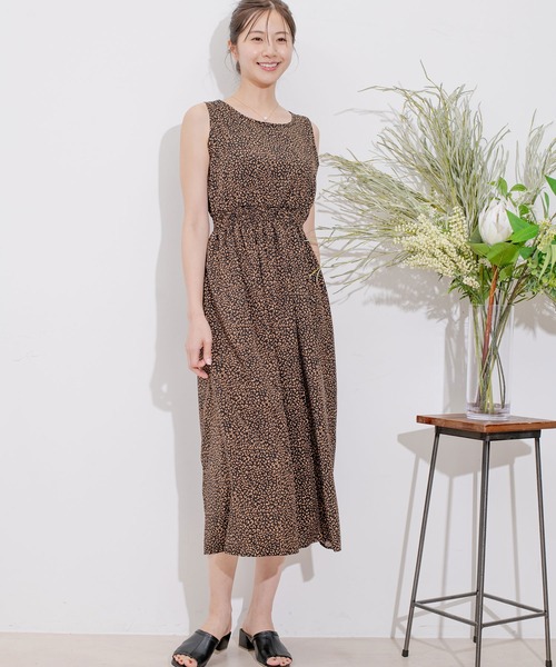 Jayro（ジャイロ）の「ノースリーブウエスト切替レオパードOP（ワンピース・レディース・オフホワイト/ダークブラウン/ブラック・M）」の20枚目の写真