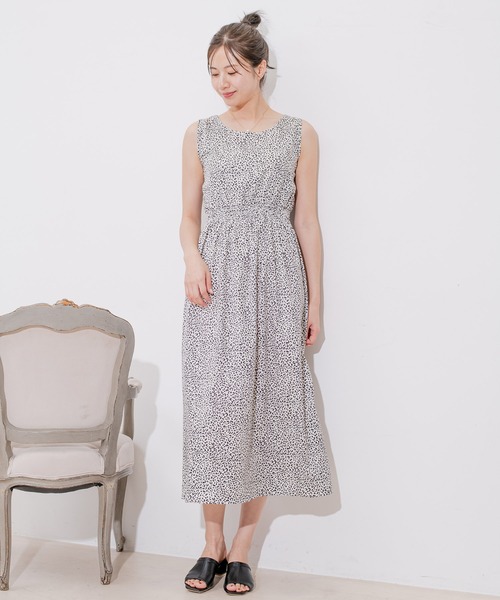 Jayro（ジャイロ）の「ノースリーブウエスト切替レオパードOP（ワンピース・レディース・オフホワイト/ダークブラウン/ブラック・M）」の18枚目の写真