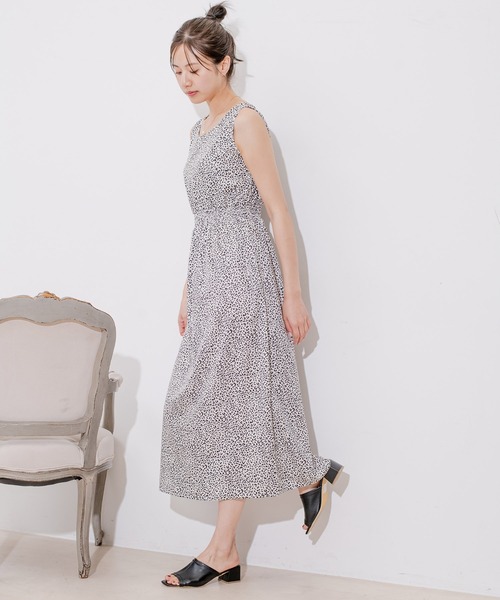 Jayro（ジャイロ）の「ノースリーブウエスト切替レオパードOP（ワンピース・レディース・オフホワイト/ダークブラウン/ブラック・M）」の17枚目の写真