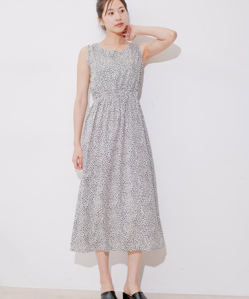 Jayro（ジャイロ）の「ノースリーブウエスト切替レオパードOP（ワンピース・レディース・オフホワイト/ダークブラウン/ブラック・M）」の15枚目の写真