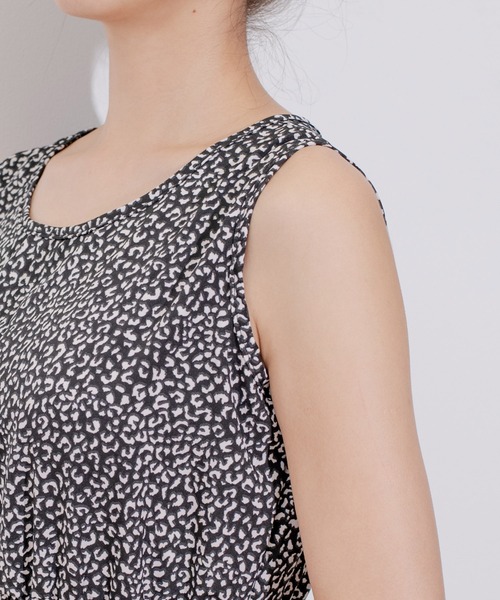 Jayro（ジャイロ）の「ノースリーブウエスト切替レオパードOP（ワンピース・レディース・オフホワイト/ダークブラウン/ブラック・M）」の8枚目の写真