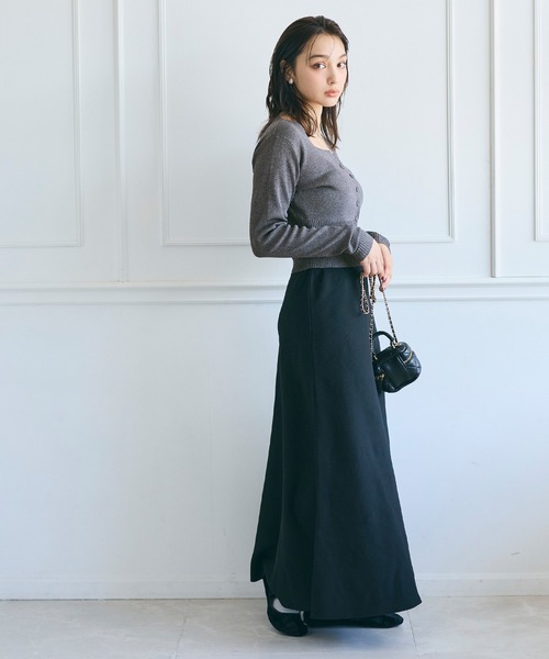 coca(coca)(コカ)の「スクエアネック ハイゲージニットカーディガン(カーディガン/ボレロ・レディース・ブラック/チャコール/アイボリー/ブラウン・M/L/S)」の13枚目の写真